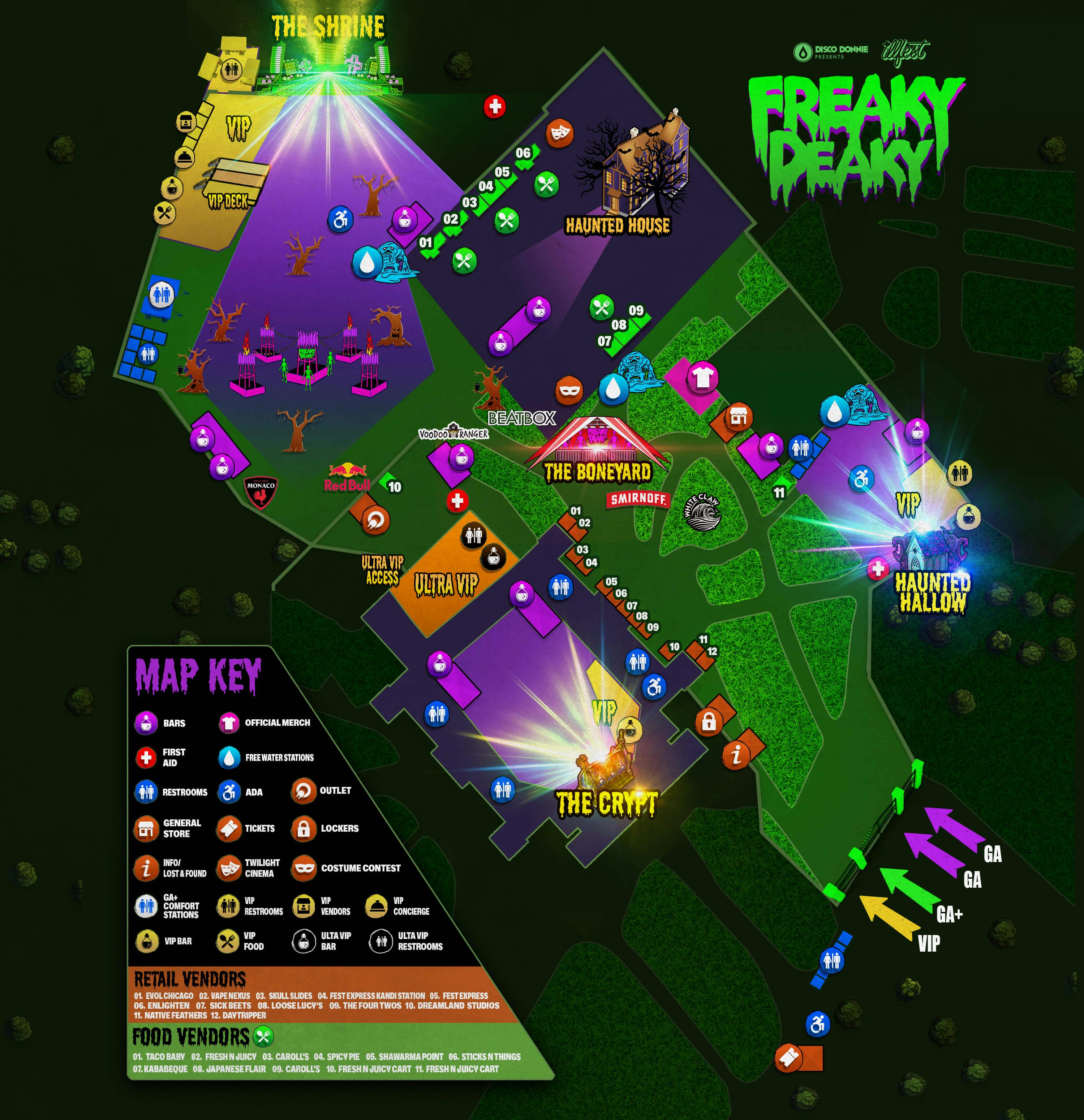 freaky deaky 2023 festival map